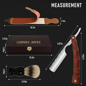Navaja de Afeitar Recta Vintage Luminex Impex con Mango de Concha de Abulón y Acero al Carbono, Lista para Usar en Barberías y Salones - Product Image 3