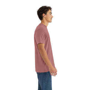 6210 CVC Plus Size Knitted <b>Men's</b> Casual Cotton/Bamboo Fiber T-<b>Shirt</b>-Breathable Quick Dry <b>Collarless</b> Short Sleeve - Product Image 3