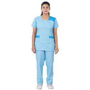 Comfortable Medical <b>Scrubs</b> <b>Sets</b> for Men Women Breathable Lightweight Hospital <b>Scrub</b> Woven Cotton Pants Top <b>Scrub</b> Uniforms - Product Image 1