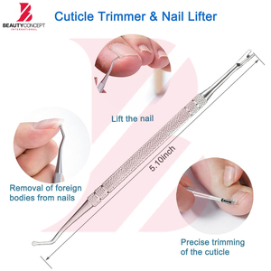 Juego de 2 Herramientas de Manicura de Acero Inoxidable de Primera Calidad, Herramienta para Remover Esmalte de Gel y Empujador de Cutículas, Recortador de Cutículas y Levantador de Uñas - Product Image 3