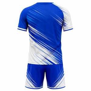 ชุดฟุตบอลแบบกำหนดเอง เสื้อฟุตบอล กางเกงขาสั้น พิมพ์ลายแบบ Sublimation ชุดทีม OEM เสื้อผ้ากีฬาแห้งเร็วสำหรับฤดูร้อน ขายส่ง - Product Image 2