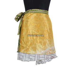 2026 High Fashion Elegant <b>Mini</b> Skirts Beach Wear <b>Mini</b> Skirt Gypsy Hippie Boho Indian Retro Paisley Silk Casual Wrap Short - Product Image 2