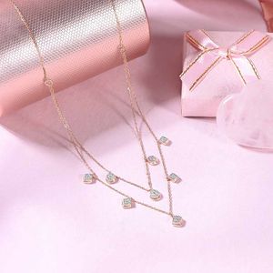 Luxury 14K Rose Gold Triple Diamond Cluster Marquise Halo IGI Certified <b>Pendant</b> Necklace Dainty Fine Jewelry Women Anniversary - Product Image 2