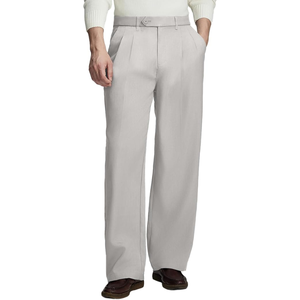 Pantalon de Costume Plissé Large en Polyester Taille Moyenne pour Homme, Style Old Money, Infroissable et Respirant, Idéal pour le Travail et le Bureau - Product Image 5