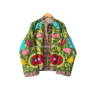 Wholesale Velvet Jacket Floral Embroidery Unisex Party Wear Jacket With Inside Cotton Lining Hippies Style Blazer Style <b>Coat</b> - Product Image 1