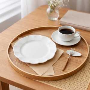 Round Wooden Serving <b>Tray</b> Minimalist Wood Coffee & Tea <b>Tray</b> For Home Decor Multipurpose Decorative <b>Tray</b> Housewarming Gift - Product Image 5
