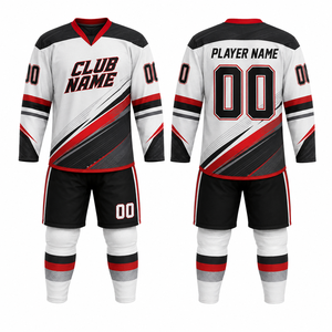 Conjunto de Uniforme de Hockey sobre Hielo Personalizado MEGAMAPLE, Ropa Deportiva para Hombre, Calentador de Manos Opera, para Todas las Temporadas, 100% Poliéster, Transferencia Térmica - Product Image 1