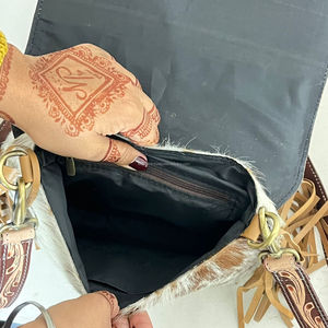 กระเป๋าสะพายคาดลำตัวหนังวัวแท้สำหรับผู้หญิงกระเป๋าสะพายไหล่หนังวัวเครื่องมือแบบตะวันตกใหม่ล่าสุดล่าสุดล่าสุด - Product Image 6