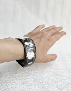 Natural Buffalo Horn Cuff <b>Bracelet</b> Handmade Polished Black and White Horn Bangle Wide Statement <b>Boho</b> Ethnic Fashion Jewelry Gift - Product Image 4