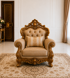 Ensemble de canapés style rétro antique Maharaja pour la maison, acheter un canapé classique brun 5 places avec table basse pour le salon. - Product Image 3