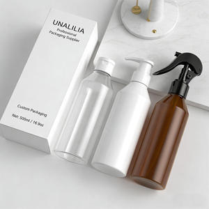 Wholesale 250ml 8oz PET Plastic Sloping-Shoulder Round <b>Pump</b> Sprayer <b>Bottle</b> for Lotion Skincare Cream Custom Cosmetic Packaging - Product Image 6