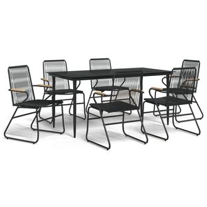 Conjunto de Comedor Grande y Resistente para Jardín, Acero con Recubrimiento de Polvo Negro - Product Image 2