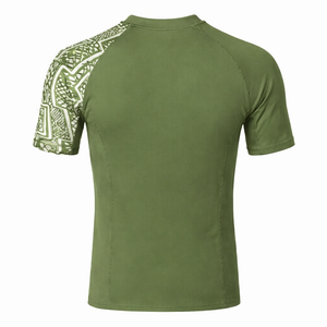เสื้อยืดพิมพ์ลายเรขาคณิตสีเขียวมะกอกสำหรับผู้ชาย สไตล์สตรีทแวร์ พรีเมียม ผ้าฝ้าย 100% ใส่ได้ทั้งชายและหญิง เสื้อผ้าลำลองฤดูร้อน แขนสั้น - Product Image 2