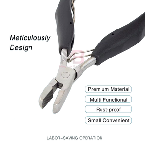 Stainless Steel Plier <b>Glue</b> Remove Flat Tip Hair Plier for Hair Extensions Tool Smooth Handle Hair Extension Pliers - Product Image 4