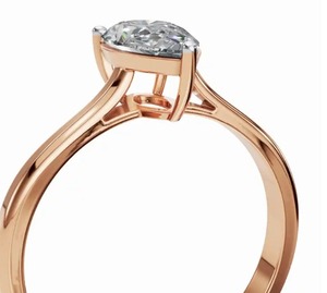 Anillo Solitario Aurelia con Diamante Cultivado en Laboratorio, Corte Pera, en Oro Amarillo, Rosa y Blanco de 9kt, 14kt y 18kt, 0.30 Quilates, Joyería Fina Sostenible - Product Image 3