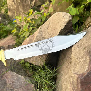 Couteau de chasse J2 en acier neuf, manche en bois de cerf, couteau de survie artisanal de collection, lame de 11 pouces, finition haute brillance - Product Image 6