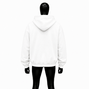 Sudadera con Capucha Oversize Blanca Premium con Gráficos Estilo Urbano, Unisex, de Forro Polar Grueso, con Tipografía Tonal - Product Image 2