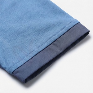 Chemise décontractée pour homme en piqué 100 % polyester bleu marine à manches courtes, respirante, infroissable, coupe classique, design tricoté uni - Product Image 6