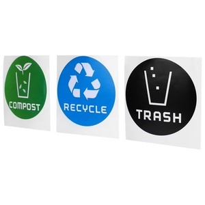 Pegatinas Impermeables Personalizadas para Contenedores de Basura de Vinilo Autoadhesivos, Calcomanía para Señalización de Reciclaje, Pegatina con Laminado Brillante para Exteriores - Product Image 1