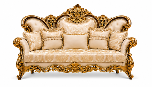 Ensemble de canapés en L de style château traditionnel sur mesure en bois de teck luxueux avec revêtement en velours et dossier capitonné pour salon, villas aux États-Unis - Product Image 2