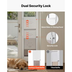 Porta per Cani Regolabile in Altezza 91-96 cm per Porte Scorrevoli in Vetro, Telaio in Lega di Alluminio con Design a Blocco, Cerniere Rotanti in Metallo per Porte Scorrevoli da 1 Pollice - Product Image 5