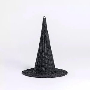 Sombrero de Bruja de Mimbre Negro, Decoración de Halloween, Tejido a Mano con Hierba Marina, Decoración Espeluznante para Fiestas, Accesorio para Disfraz de Bruja, Adorno para el Hogar - Product Image 4