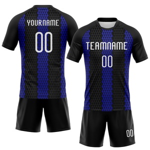 Conjunto de Uniforme de Voleibol Personalizado, Conjunto de Camiseta y Pantalones Cortos Negros y Azules con Estampado del Equipo, para Entrenamiento de Voleibol, Conjunto Deportivo - Product Image 1