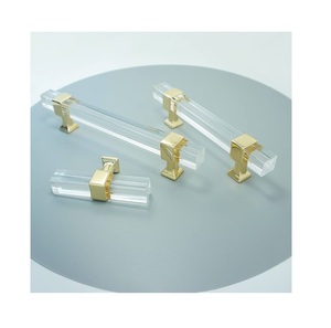 Tiradores de acrílico de diseño sencillo, tiradores en T hechos a mano, tiradores de acrílico y latón para puertas y cajones, para uso en gabinetes. - Product Image 3
