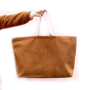 Plain Dyed Printed Cotton Canvas Tote Bag Eco Friendly Washable Adjustable Large Capacity Beige Woven Style Water Resistant - Product Image 5