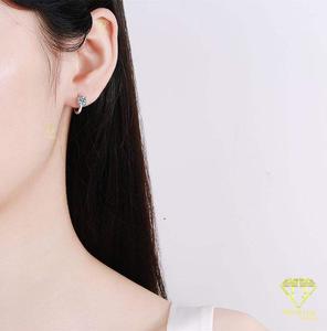 Classic Round Cut Moissanite Diamond Huggie Earrings Luxury Jewelry For Women - Product Image 1