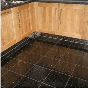 Carreaux et dalles en marbre de granit noir naturel poli pour la cuisine moderne, la salle de bain, le salon, les sols - Product Image 1