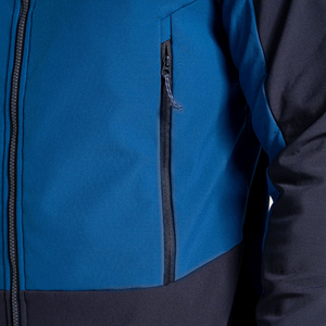 Veste polaire à capuche pour homme, bleu gris, coupe-vent, fermeture éclair, coupe classique, vêtements d'extérieur pour l'hiver - Product Image 4