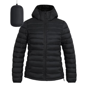 OEM personalizado bordado hombres/mujeres chaquetas de montar a caballo Abrigos Chaqueta alta Puffer para las mujeres Cremallera Cuello alto Color gris - Product Image 5