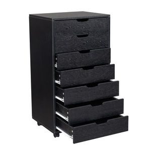Armadio Mobile con 7 Cassetti in Legno Nero per Casa, Ufficio e Scuola, Struttura in Metallo per Uso in Armadio/Ufficio - Product Image 6