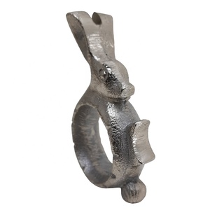 Porte-serviettes en aluminium de couleur gris, fini nickel, fait à la main, personnalisé, vente en gros - Product Image 5