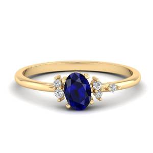 Anillo de Compromiso REYES de Lujo en Oro Sólido de 14K con Moissanita Certificada GRA, Corte Oval Elegante, Gema de Zafiro Azul de 0.5Ct, Anillo de Diseño - Product Image 6