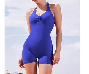 Halter Neck Yoga Jumpsuit Woman Seamless Gym Bodysuit Open Back High Waist Skinny Fit Sexy <b>Tights</b> Bareback Design Jumpsuits Wear - Product Image 5