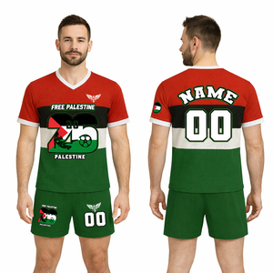 Ensemble de maillots de football personnalisés Soccer 2026, design Free Palestine, kit sportif respirant, vente en gros OEM - Product Image 1