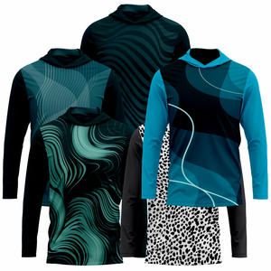 เสื้อฮู้ดซัมเมอร์แบบกำหนดเอง แห้งเร็ว ป้องกันรังสียูวี ยืดหยุ่นได้ เหมาะสำหรับการฝึกซ้อม ผลิตจากโพลีเอสเตอร์ 100% - Product Image 6