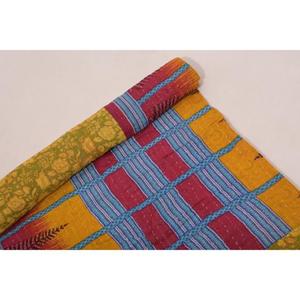 Bohemian Printed Cotton Kantha <b>Quilt</b> <b>Handmade</b> Vintage Gudri Reversible Eco-Friendly Bedcover Throw Blanket Home Decor - Product Image 5