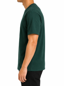 เสื้อยืดโอเวอร์ไซส์ผู้ชาย ผ้าฝ้ายเนื้อแน่น แขนสั้น คอกลม สไตล์ลำลอง ผ้าเจอร์ซีย์ถัก ทรงหลวม ไหล่ตก รับสกรีนโลโก้ - Product Image 2