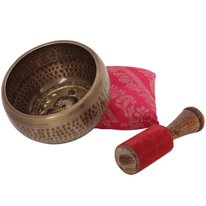 Cuenco tibetano artesanal para meditación con mazo de madera, cuenco de sonido metálico tradicional para meditación, yoga y relajación. - Product Image 2