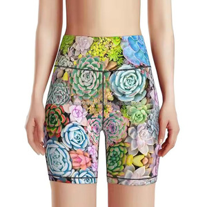 Shorts de yoga taille haute imprimés de qualité supérieure pour femmes, effet push-up, sans coutures, personnalisables, pour fitness et gym - Product Image 2
