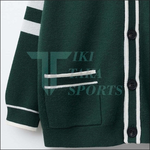 Cardigan en tricot à col en V pour homme, personnalisé, de haute qualité, en laine/nylon, avec un seul bouton, patchwork respirant, idéal pour l'hiver - Product Image 3