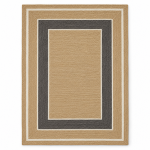 Custom Made Handwoven Natural Jute <b>Modern</b> Non-Slip Square Flatweave Area <b>Rug</b> with Cream Border for <b>Living</b> <b>Room</b> Bedroom Entryway - Product Image 3