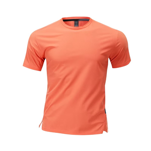 Men's <b>Black</b> Quick Dry Slim Fit Short Sleeve O-Neck Sporty T-<b>Shirt</b> Knitted Polyester Solid Color Blank Design - Product Image 3