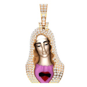 Mejores Precios para el Charm 3D Lady Maria Hip Hop con Moissanita de Lujo, Bañado en Rodio, para Ocasiones Festivas, Hecho de Plata de Ley - Product Image 2