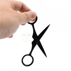 Ciseaux de toilettage pour barbe en acier inoxydable noir, mini accessoires de barbier, ciseaux pour cheveux de barbe - Product Image 5