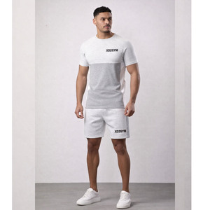 T-shirt en jersey à empiècements contrastés pour homme – Coton premium – T-shirt de sport personnalisé avec logo – Vêtement de sport respirant à coupe athlétique pour l'entraînement - Product Image 6