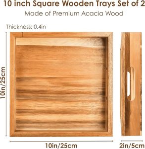 Bandeja de Servicio de Madera Exclusiva de Marca Privada con Textura de Madera Rica para Servicio Premium y Aplicaciones Decorativas - Product Image 2